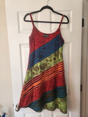 Green Cotton Midi Dress - 100% Cotton